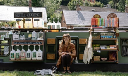Sylvie Doleman on Holm Oak, filled with the zero-waste refillable produce she sells