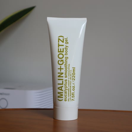 A tube of MALIN + GOETZ Eucalyptus Smoothing Body Gel