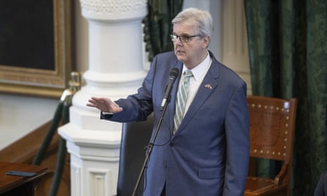 Dan Patrick, the lieutenant governor, presides over the state senate during the debate of a gun carry bill in Austin, Texas, on 5 May. 