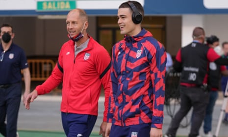Gregg Berhalter (left) was investigated after a report by the mother of Gio Reyna (right)