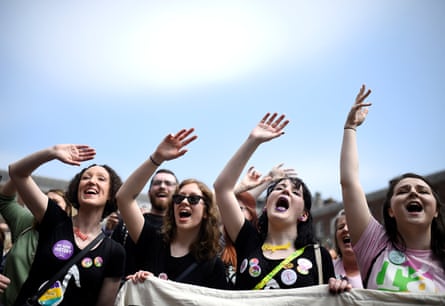 Women celebrate the result of Ireland’s referendum on liberalising abortion law, in Dublin, May 26, 2018.