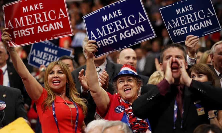 First in line … Republican national convention in Cleveland, Ohio, 2016.
