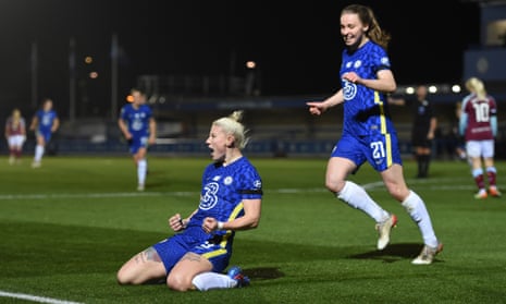 Beth England (left) after opening the scoring against West Ham.