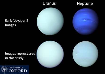 Earlier images of the two planets shown compared to the reprocessed images