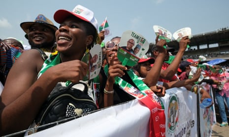 Supporters of Labour party presidential candidate Peter Obi attend a campaign rally in Lagos in February