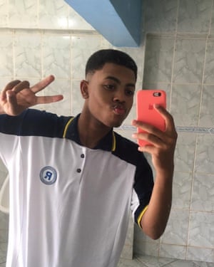João Pedro Matos Pinto at his school in São Gonçalo