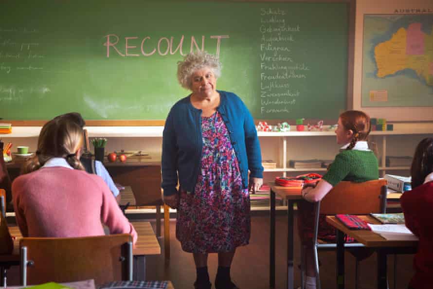 Miriam Margolyes as Miss Bamford (centre) with freckled, cherub-faced Candice (right) in H is for Happiness.