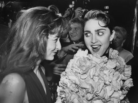 Grey at a party with Madonna in 1988.