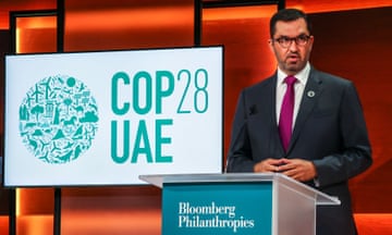 The Cop28 president, Sultan Al Jaber, at an event in New York this week.