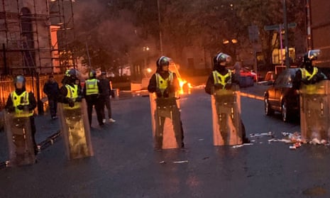Riot police in Glasgow