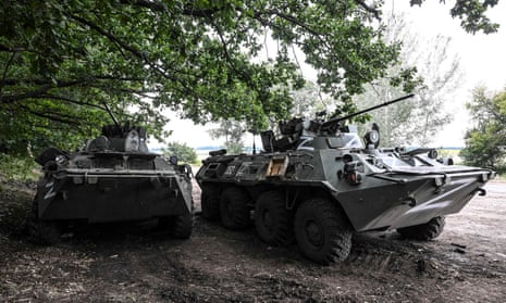 Russian armoured vehicles abandoned in Balakliia, Kharkiv region on Saturday, 10 September