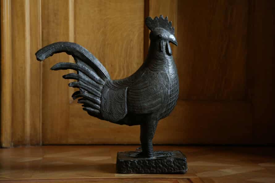 A Benin bronze cockerel that is to be repatriated to Nigeria from Jesus College in Cambridge