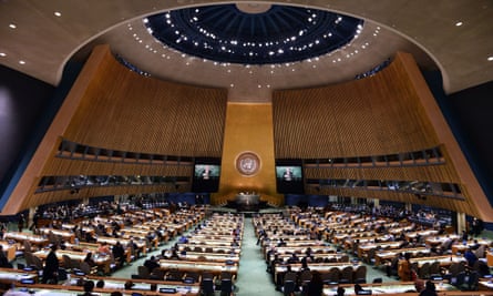 The UN general assembly in New York