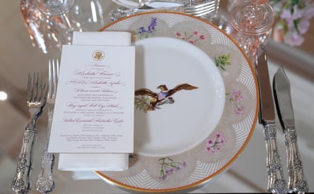 The layout for Wednesday’s state dinner.