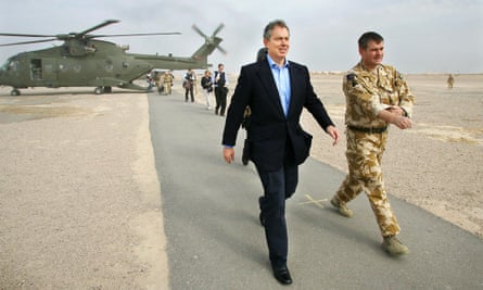 Tony Blair at Basra airport in Iraq, 22 December 2005.