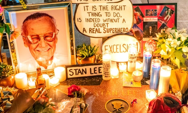 Tributes to Stan Lee on his star on the Hollywood Walk of Fame on 12 November.