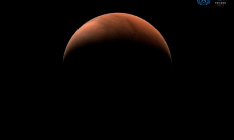 An image of Mars taken by China’s Tianwen-1 unmanned probe in March. 