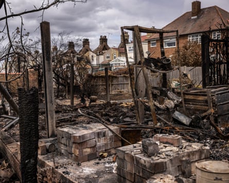 Charred remains of a property