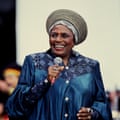 Miriam Makeba performs Wembley Stadium in 1988.