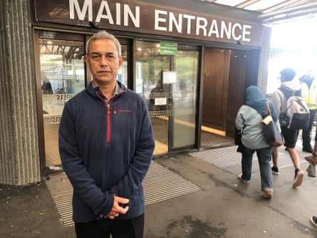 Mahmood Kahn waits outside Christchurch hospital for Shafiqur Rahman Anu, the honorary consul for Bangladesh in NZ.