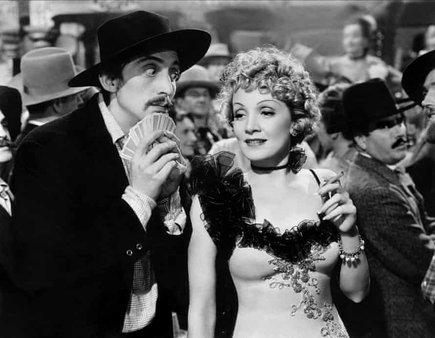 Marlene Dietrich in Destry Rides Again.