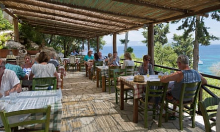 Greek restaurant on Monodendri beach, Paxos