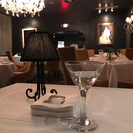 Martini on Frank Sinatra’s regular table at Melvyn’s restaurant at the Ingleside Inn, Palm Springs.