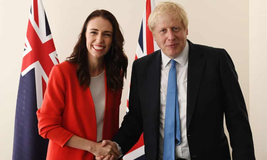 Jacinda Ardern and Boris Johnson in September 2019