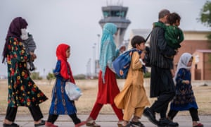 Women and girls made up a large proportion of the evacuees landing in Madrid yesterday.