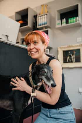Abby Harris and her greyhound Ernie.