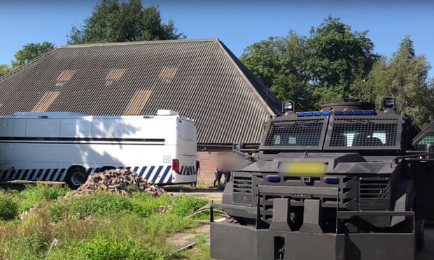 The former riding stables in Nijeveen, raided by Dutch police.