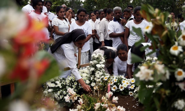 The funeral of Dhami Brindya, 13, a victim of the bombings on Easter Sunday.