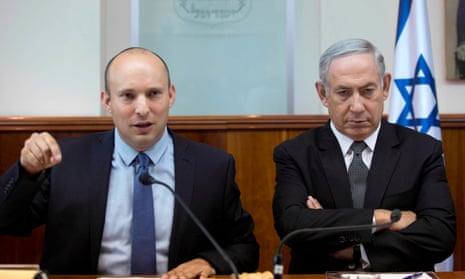 Benjamin Netanyahu (right) with Naftali Bennett.