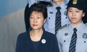 Park Geun-hye at the Seoul central district court in South Korea