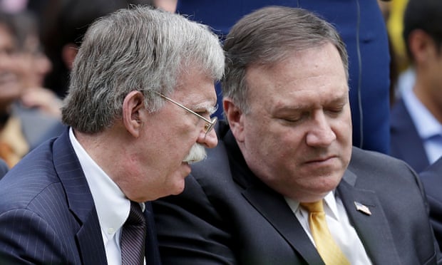 US national security adviser John Bolton and secretary of state Mike Pompeo.