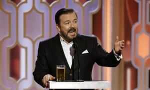 Ricky Gervais at the 73rd Annual Golden Globes in 2016, the last time he hosted the awards show. 