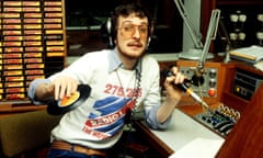 Steve Wright in a BBC Radio 1 DJ booth in 1980.