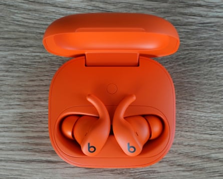The case of the Beats Powerbeat Fit earbuds.