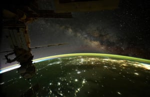 Milky Way above the Earth as seen from space