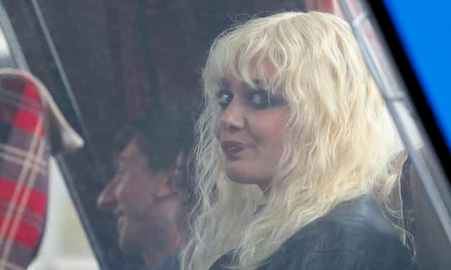 Emma Appleton as Nancy Spungen on the set of Pistol.