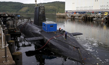 A nuclear submarine at Faslane naval base in Scotland.