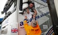 UK lorry having checks at Calais