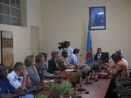 David Gressly, the UN’s deputy special representative for DRC, meets with security officials in Kananga
