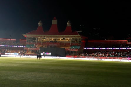 The blackout hits the stadium in Dharamsala