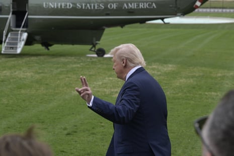 Donald Trump on the lawn of the White House in March.
