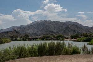 The Hardy River, a tributary of the Colorado River, with the Cocopah mountain range in the background.