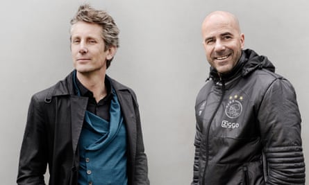 Edwin van der Sar, once a goalkeeper and now the CEO of Ajax, and the club’s manager, Peter Bosz.