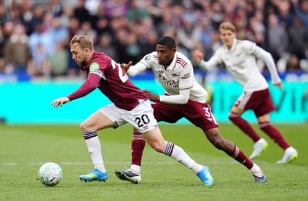 Jarrod Bowen in action for West Ham against Arsenal in May