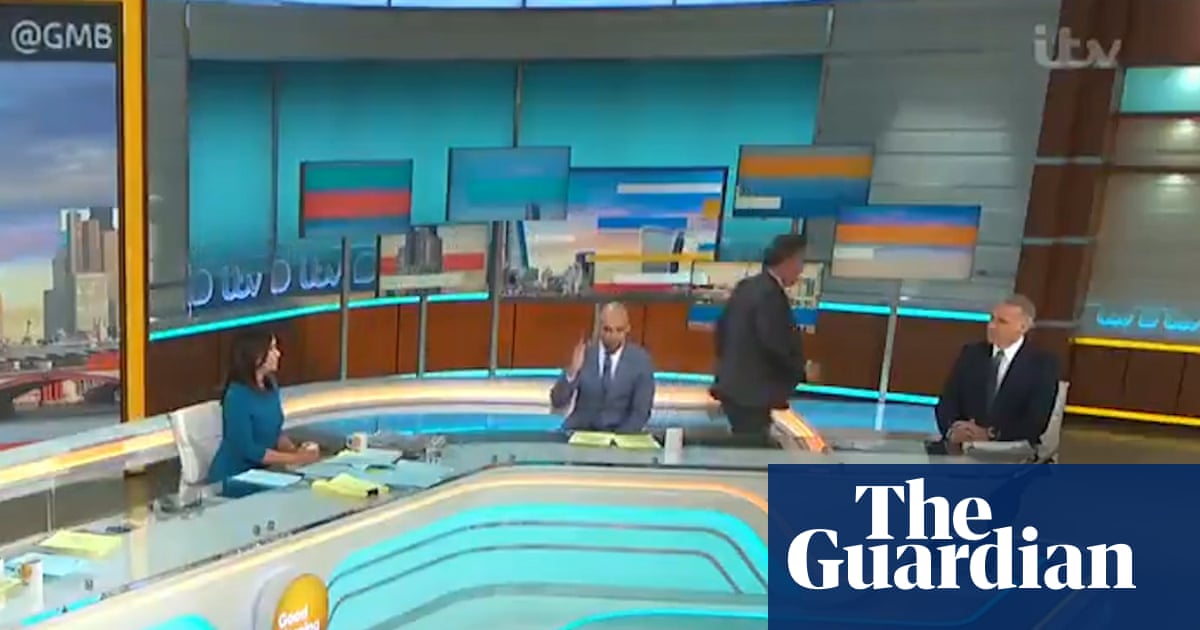 ‘I’m done with this’: Piers Morgan storms off Good Morning Britain – video