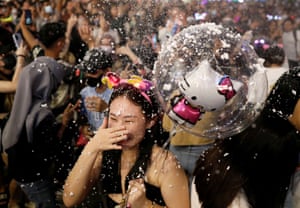 A reveller celebrates in Kuala Lumpur